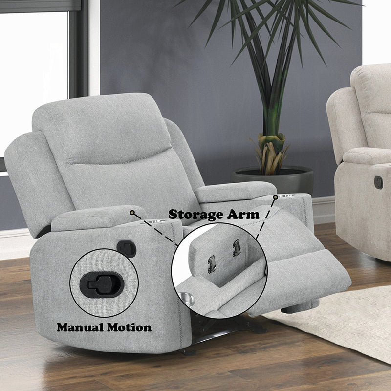 Acme Furniture Galya Light Gray Motion Glider Recliner