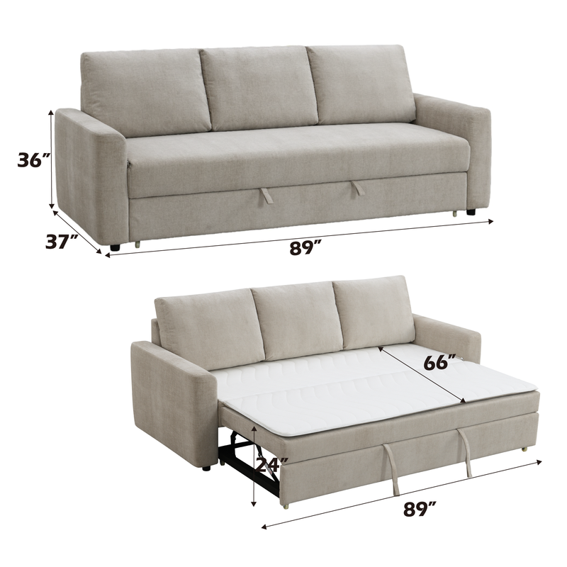 Acme Furniture Leira Beige Sleeper Sofa