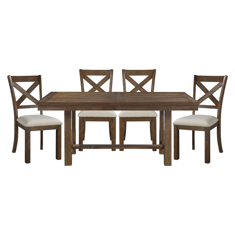 Home Elegance Bonner Beige Brown 5pc Dining Room Set
