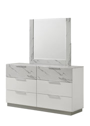 Galaxy Home Mist White Dresser and Mirror