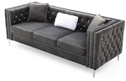 Glory Furniture Paige Blue Velvet Sofa