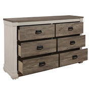 Home Elegance Arcadia White Weathered Gray Dresser and Mirror