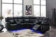 Global Furniture UM02 Black Sectional with LED
