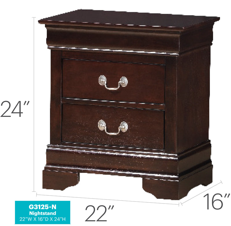 Glory Furniture Louis Phillipe Beige Nightstand