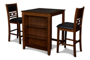 New Classic Furniture Gia Brown PU 30 Inch 3pc Counter Height Set