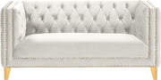 Meridian Furniture Michelle Cream Velvet Loveseat