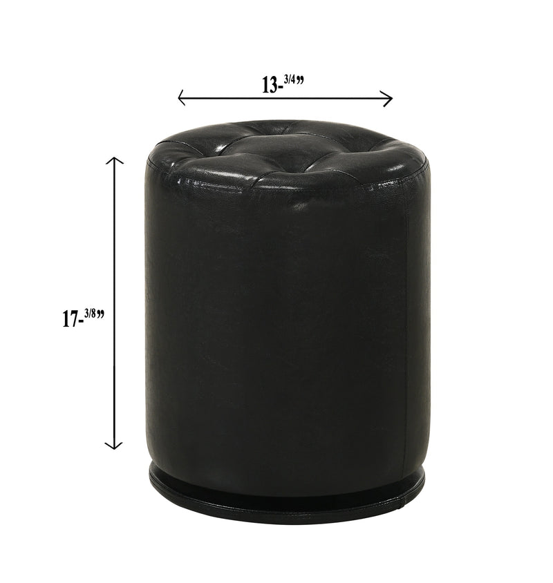 Crown Mark Morgan Black Round Swivel Stool