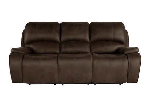New Classic Furniture Brooking Brown Sofa with Dual Recliner