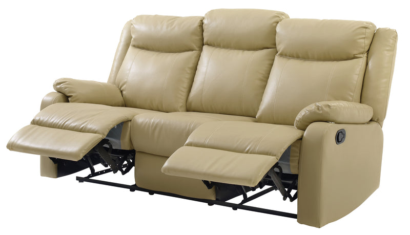 Glory Furniture Ward Putty Faux Leather Double Reclining Sofa