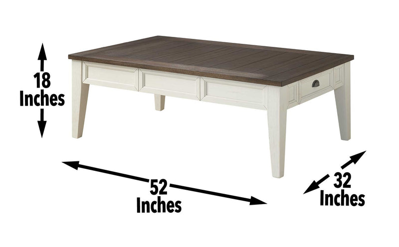 Steve Silver Cayla Dark Oak White Cocktail Table