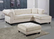 Meridian Furniture Sabrina Navy Velvet 2pc Reversible Sectional
