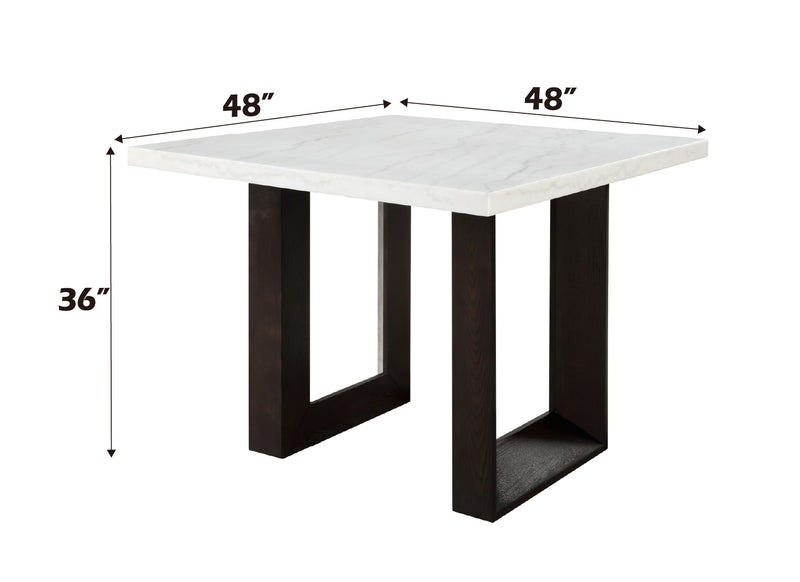 Acme Furniture Edwyn White Natural Espresso Counter Height Table
