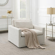 Acme Furniture Frederick Ivory Swivel Chair with Pillow