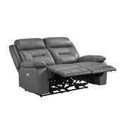 Home Elegance Laconia Gray Power Double Reclining Love Seat