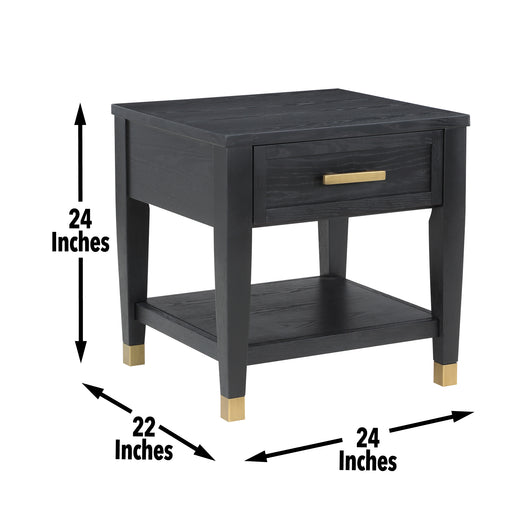 Steve Silver Yves Rubbed Charcoal End Table