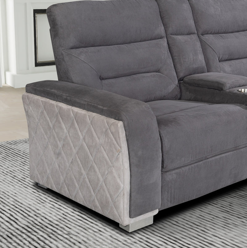 Global Furniture U2682 Ash Mist Sectional