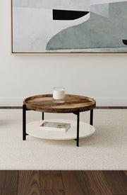 Coaster Furniture Adhvik Natural White Round Coffee Table