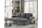 Global Furniture U2660 Grey L Sectional with Pullout