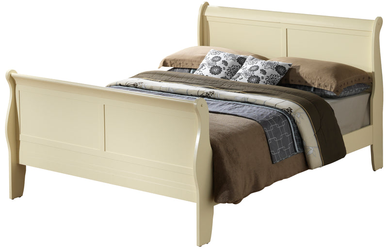 Glory Furniture Louis Phillipe Beige King Sleigh Bed