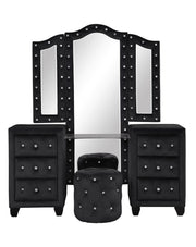Galaxy Home Sophia Black Upholstery Vanity Set