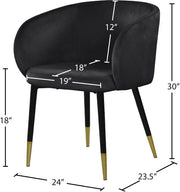 Meridian Furniture Louise Black Velvet Dining Chair