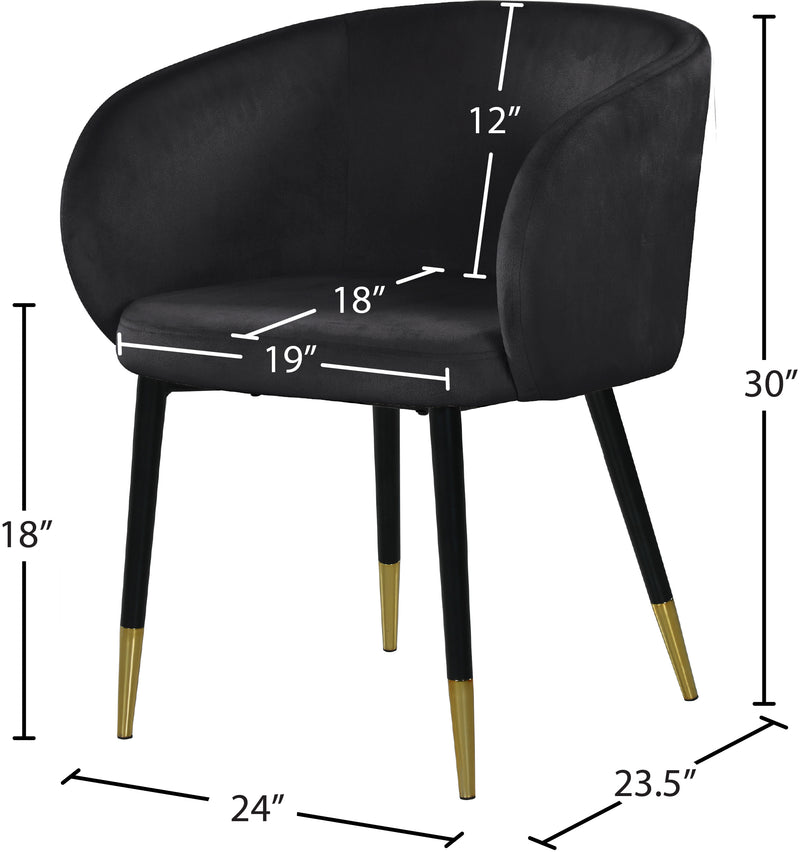 Meridian Furniture Louise Black Velvet Dining Chair