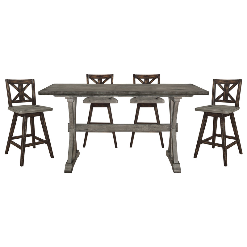 Home Elegance Amsonia Gray Black 5pc Counter Height Set