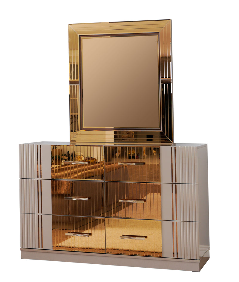Galaxy Home Lorenzo Gray Dresser and Mirror