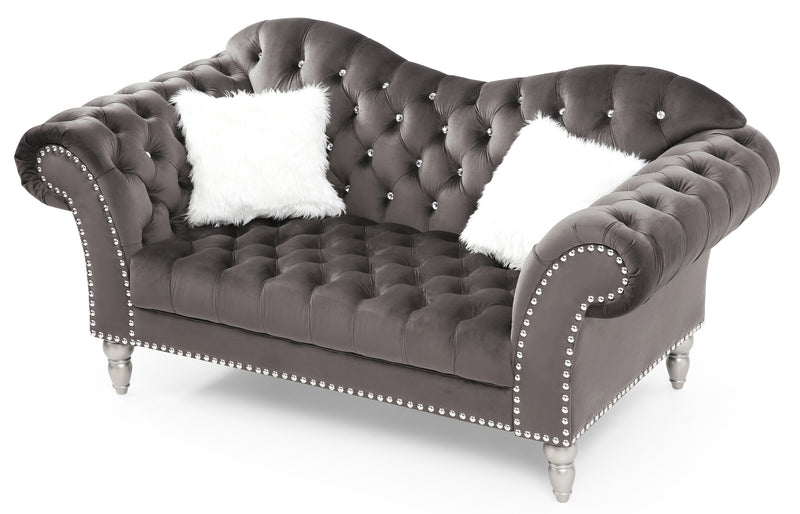 Glory Furniture Wilshire Blue Velvet Loveseat
