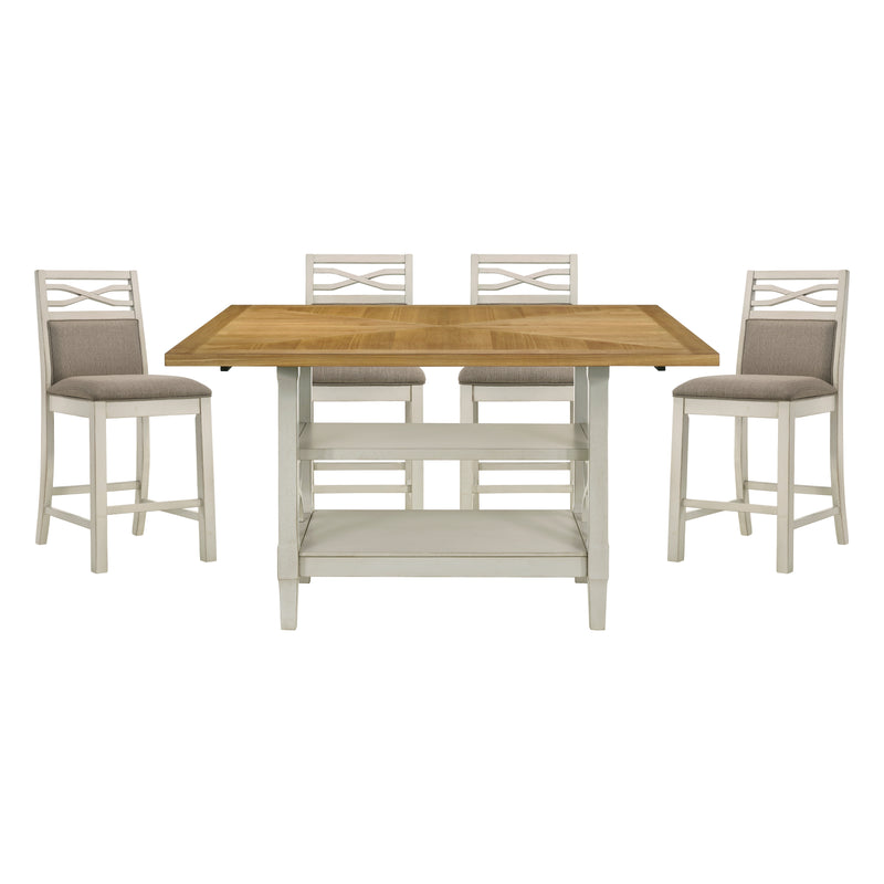 Home Elegance Maribelle Gray 5pc Counter Height Set