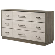 Coaster Furniture Fenwick Grey Oak Almond Brown 9 Drawer Dresser