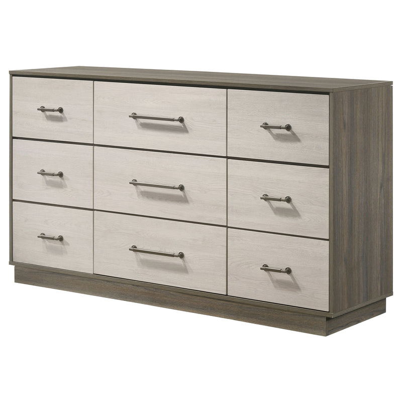 Coaster Furniture Fenwick Grey Oak Almond Brown 9 Drawer Dresser