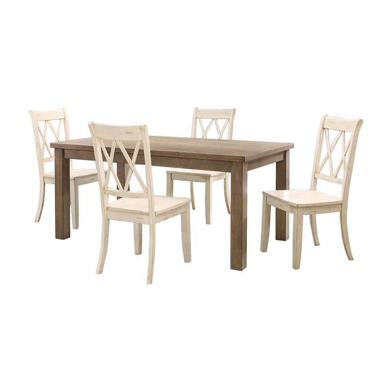 Home Elegance Janina Natural White 5pc Dining Room Set