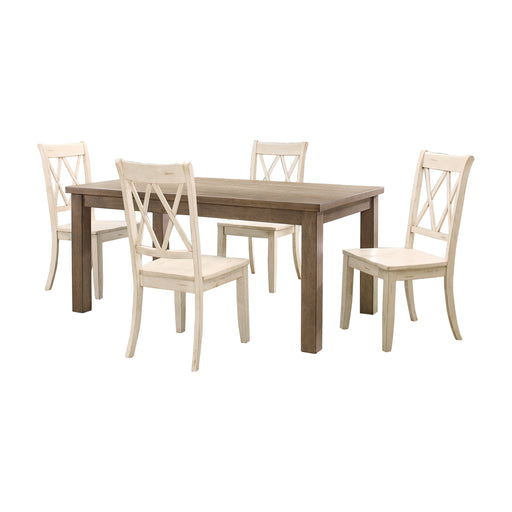 Home Elegance Janina Natural White 5pc Dining Room Set