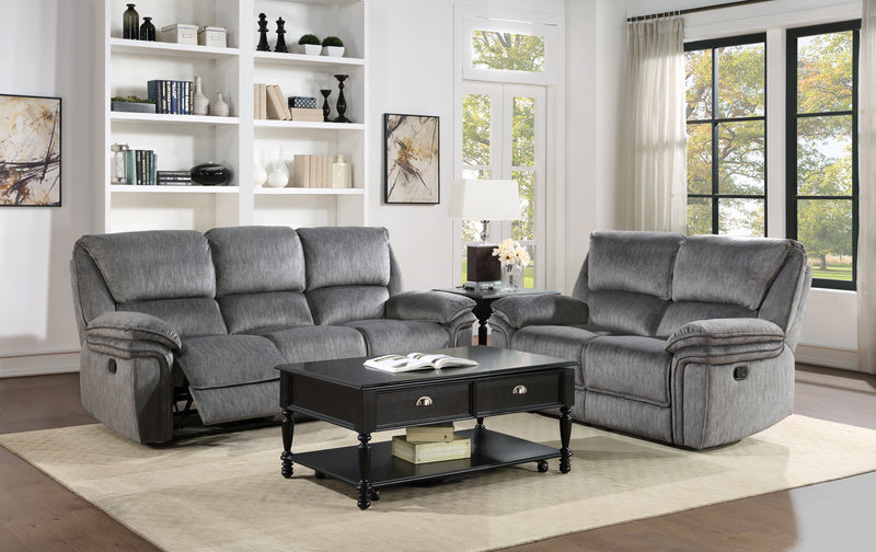 Home Elegance Muirfield Gray 2pc Living Room Set