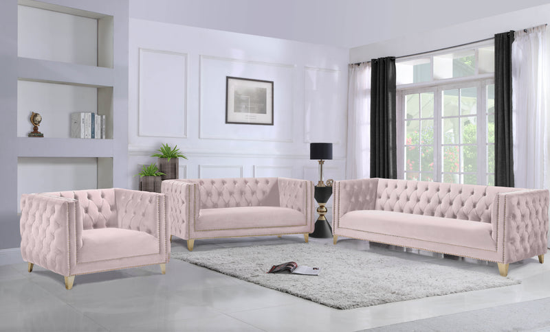 Meridian Furniture Michelle Cream Velvet Loveseat