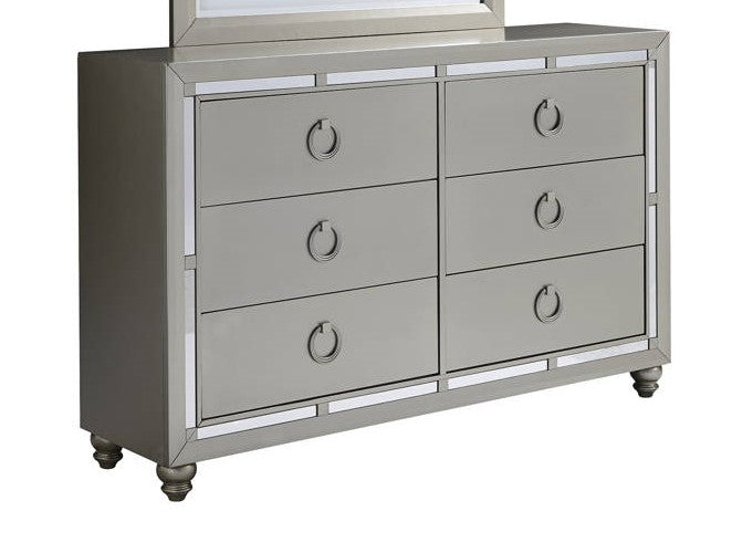 Global Furniture Riley Silver Dresser and Mirror