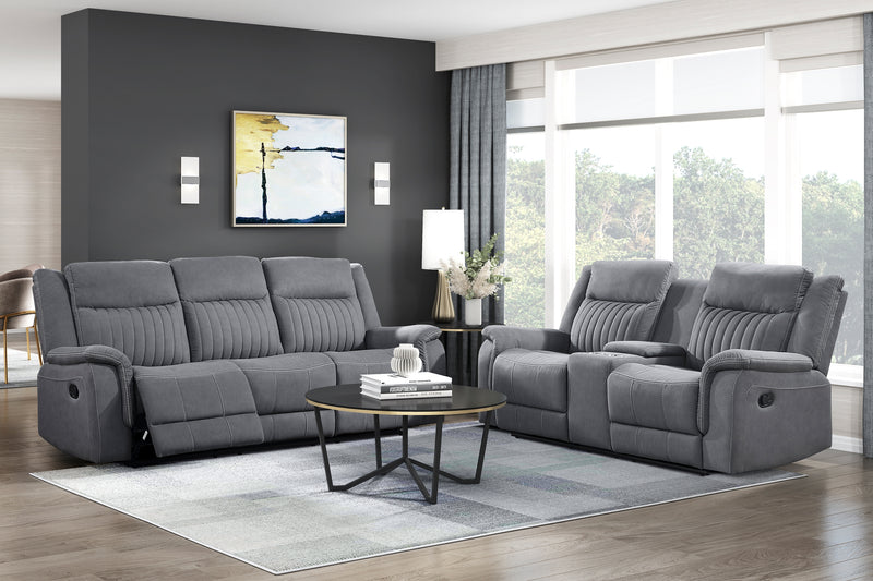 Home Elegance Dean Gray 2pc Living Room Set