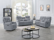 New Classic Furniture Bravo Light Gray Console Loveseat With Power Footrest