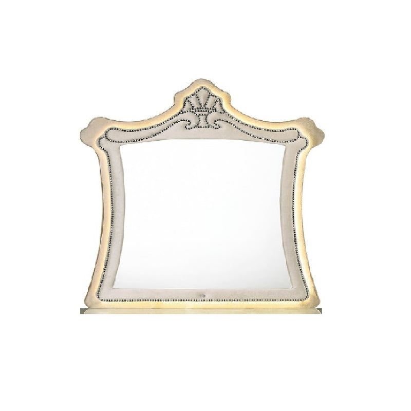 Acme Furniture Lucienne Beige Mirror with LED