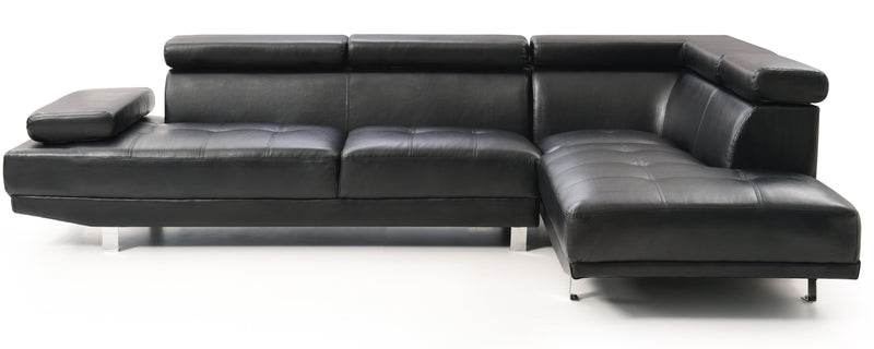 Glory Furniture Riveredge Black Faux Leather Sectional