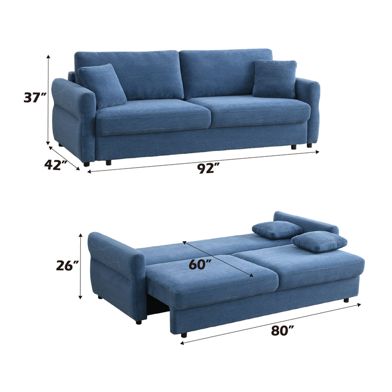 Acme Furniture Haran Blue Sleeper Sofa