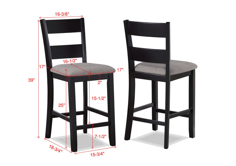 Crown Mark Lester Light Grey 5pc Counter Height Table Set