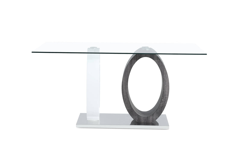 Global Furniture D1628 Dark Grey White Dining Table