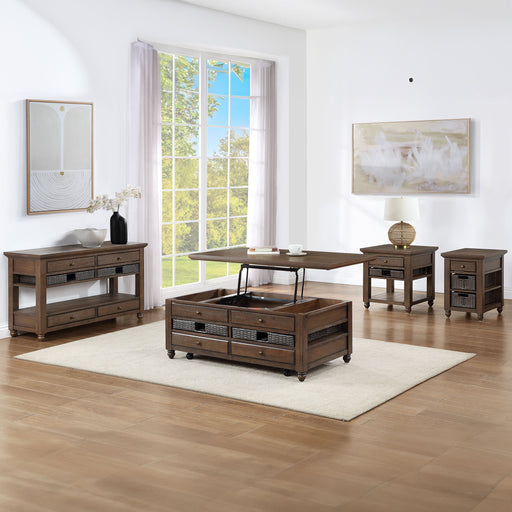 Steve Silver Oliver Brown 4pc Lift Top Coffee Table Set