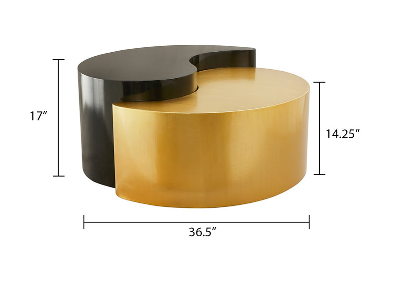 Galaxy Home Ying Yang Gold Silver Coffee Table