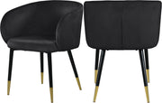 Meridian Furniture Louise Black Velvet Dining Chair