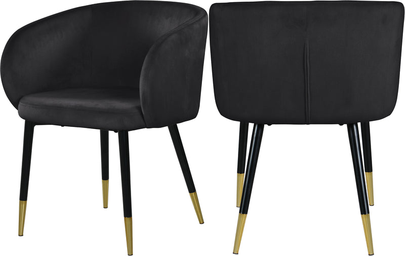 Meridian Furniture Louise Black Velvet Dining Chair