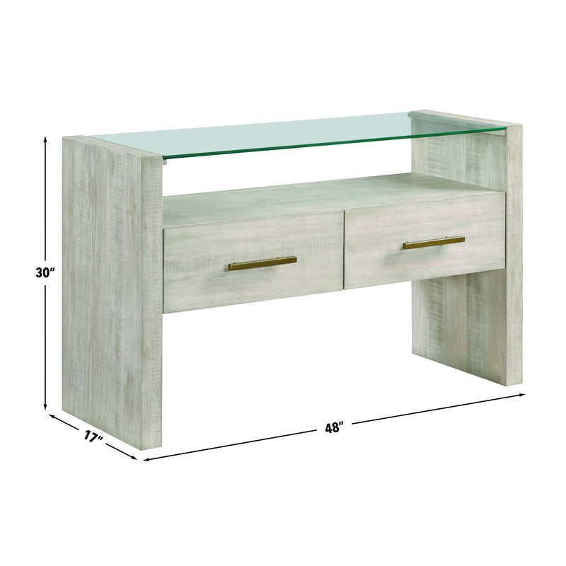 Steve Silver Garland Washed Parchment Sofa Table
