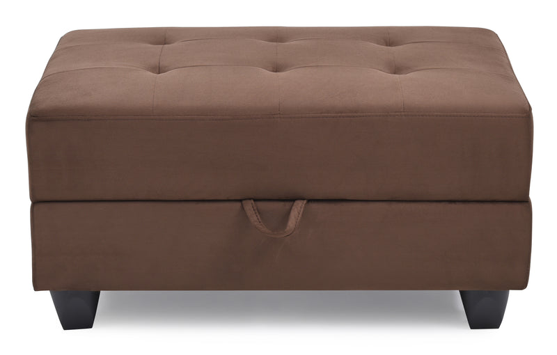 Glory Furniture Gallant Chocolate Brown Microsuede Ottoman